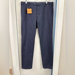 NWT AT.P.C. Men's Navy Pants Textured flat front IT size 52 US 36*34 regular fit